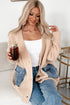 Open Front Textured Knit Denim Patch Pocket Cardigan